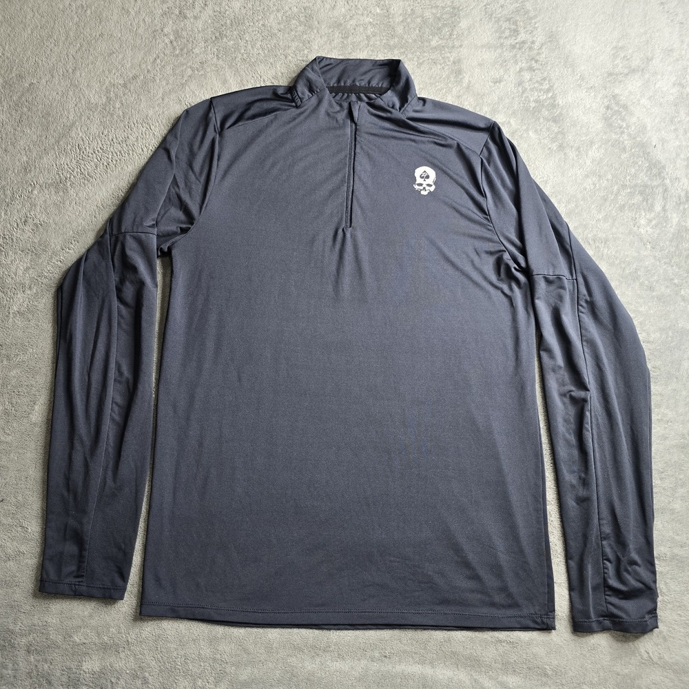 Zero Foxtrot 1/4 Zip Shirt Mens Small Dark Navy Long Sleeve Performance Stretch